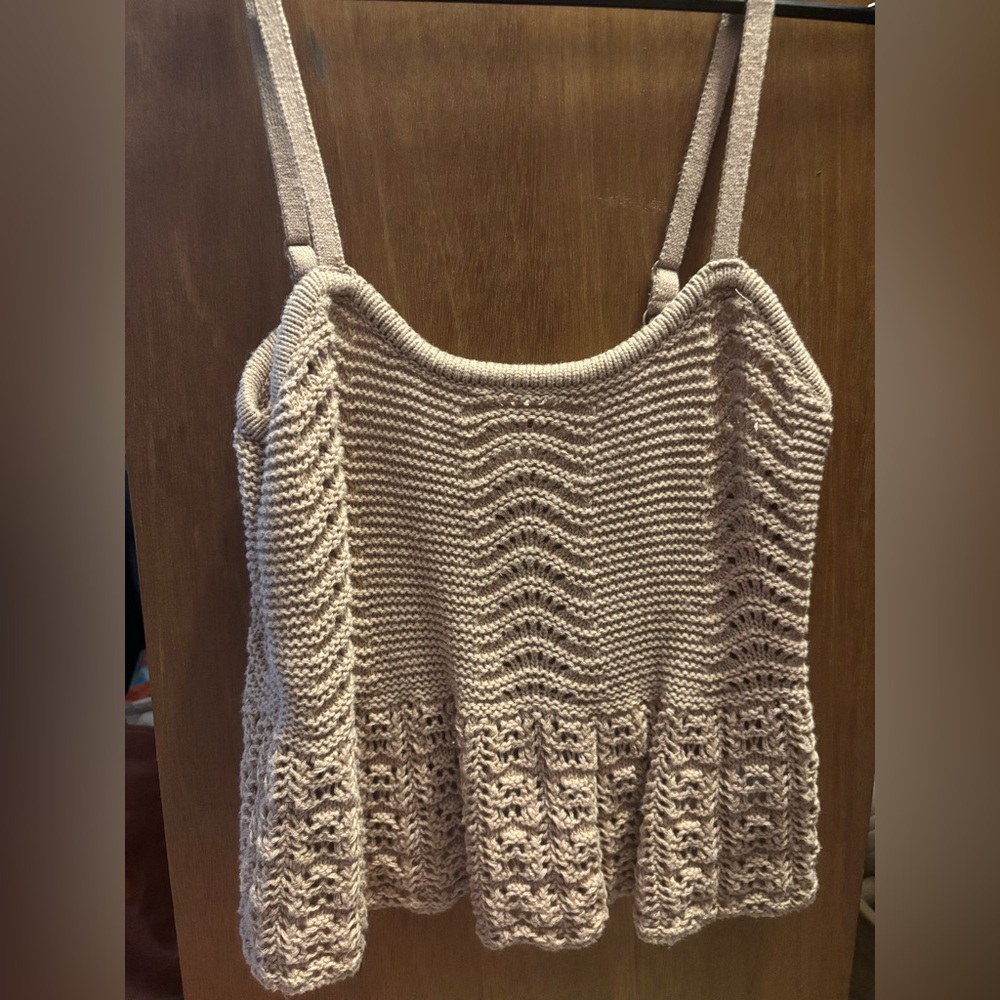 Aeropostale XS Tan Crochet Tank Top